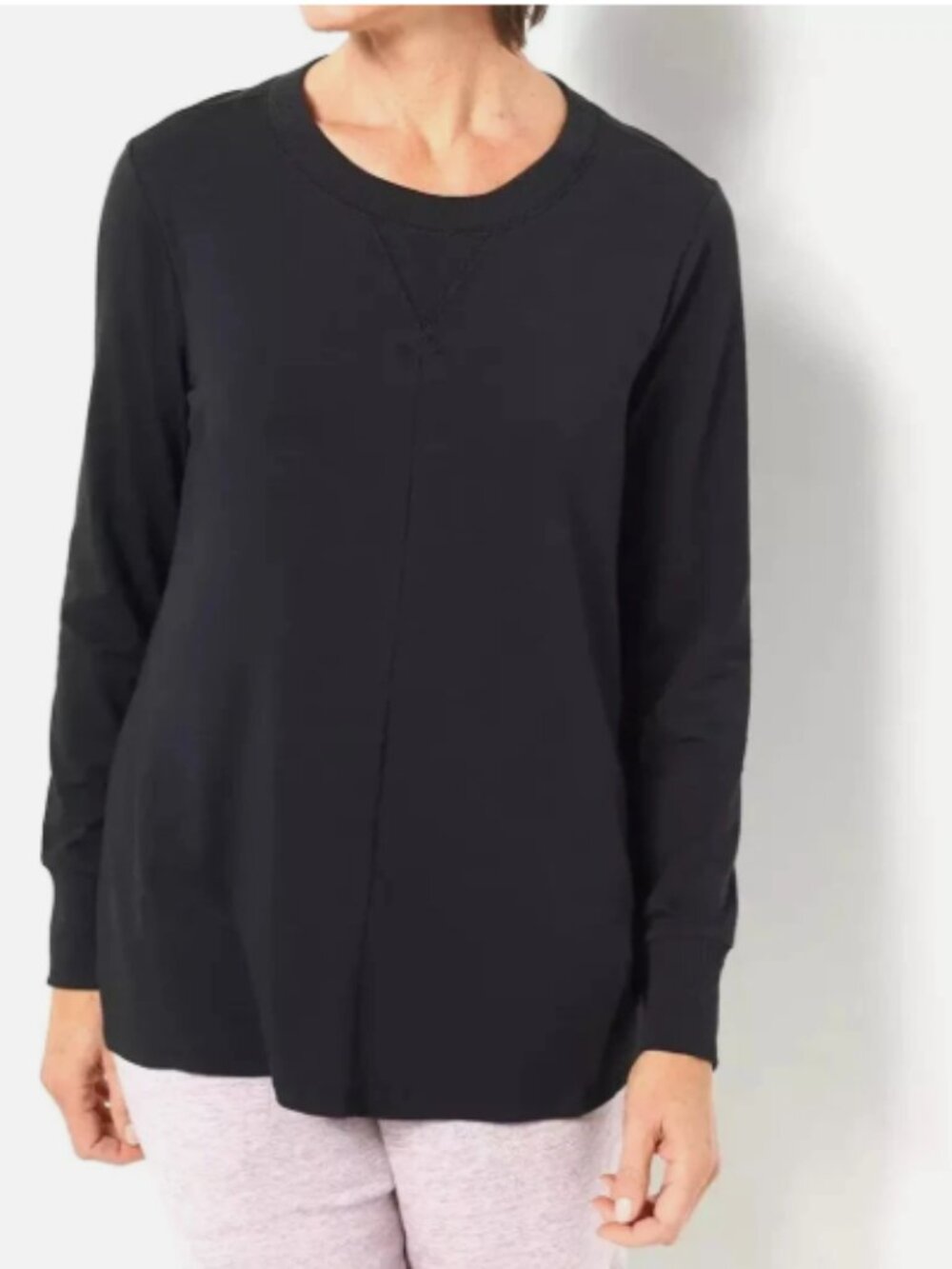 AnyBody Cozy Knit Luxe Pullover with Rib-Black-XXS A470015 NEW